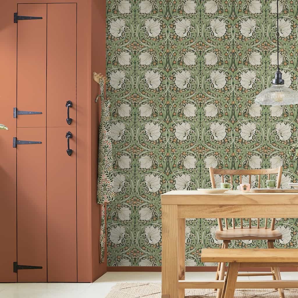 124242 - William Morris Wallpaper - William Morris At Home Pimpernel Green Wallpaper - Decor Warehouse