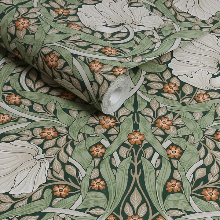 124242 - William Morris Wallpaper - William Morris At Home Pimpernel Green Wallpaper - Decor Warehouse