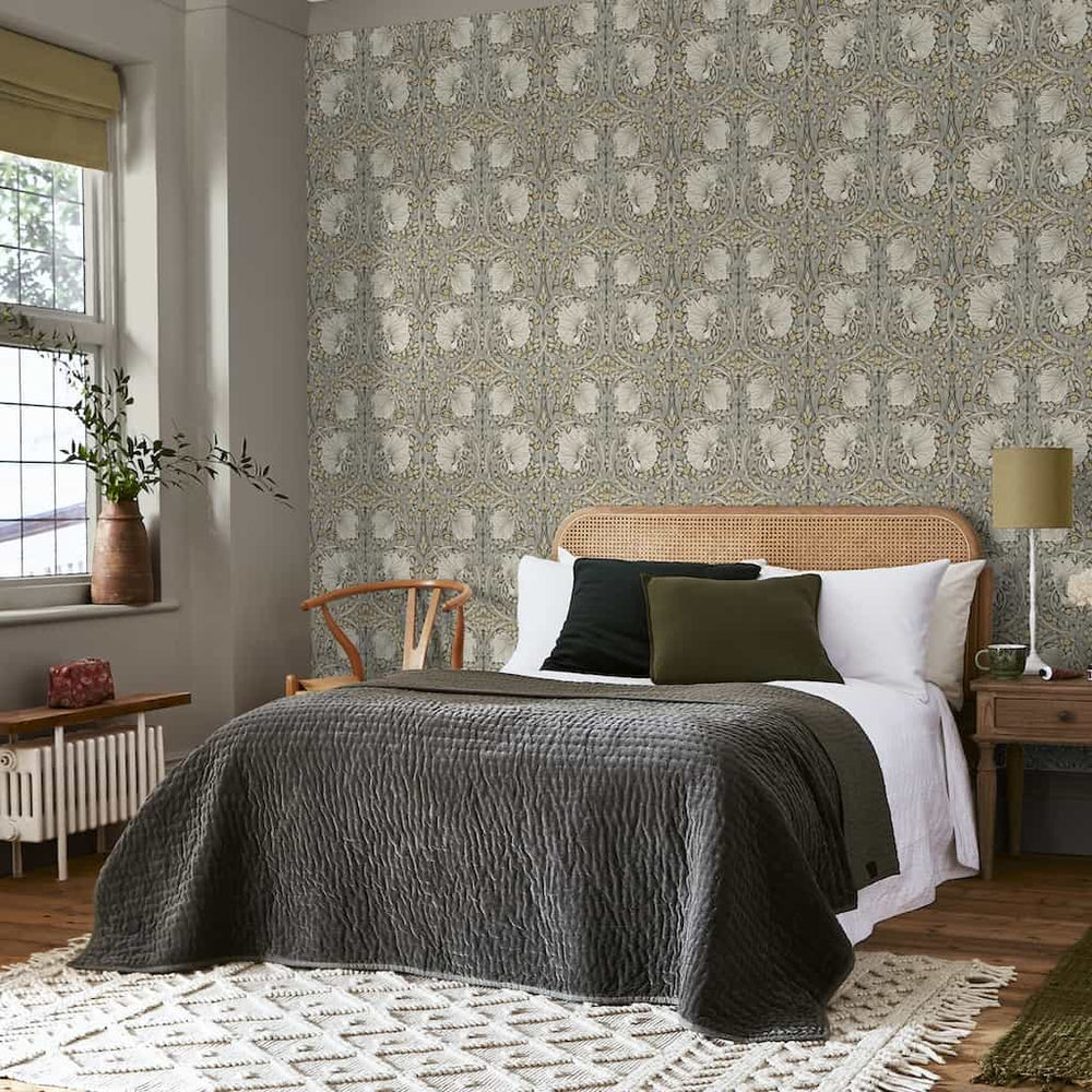 124240 - William Morris Wallpaper - William Morris At Home Pimpernel Grey Wallpaper - Decor Warehouse