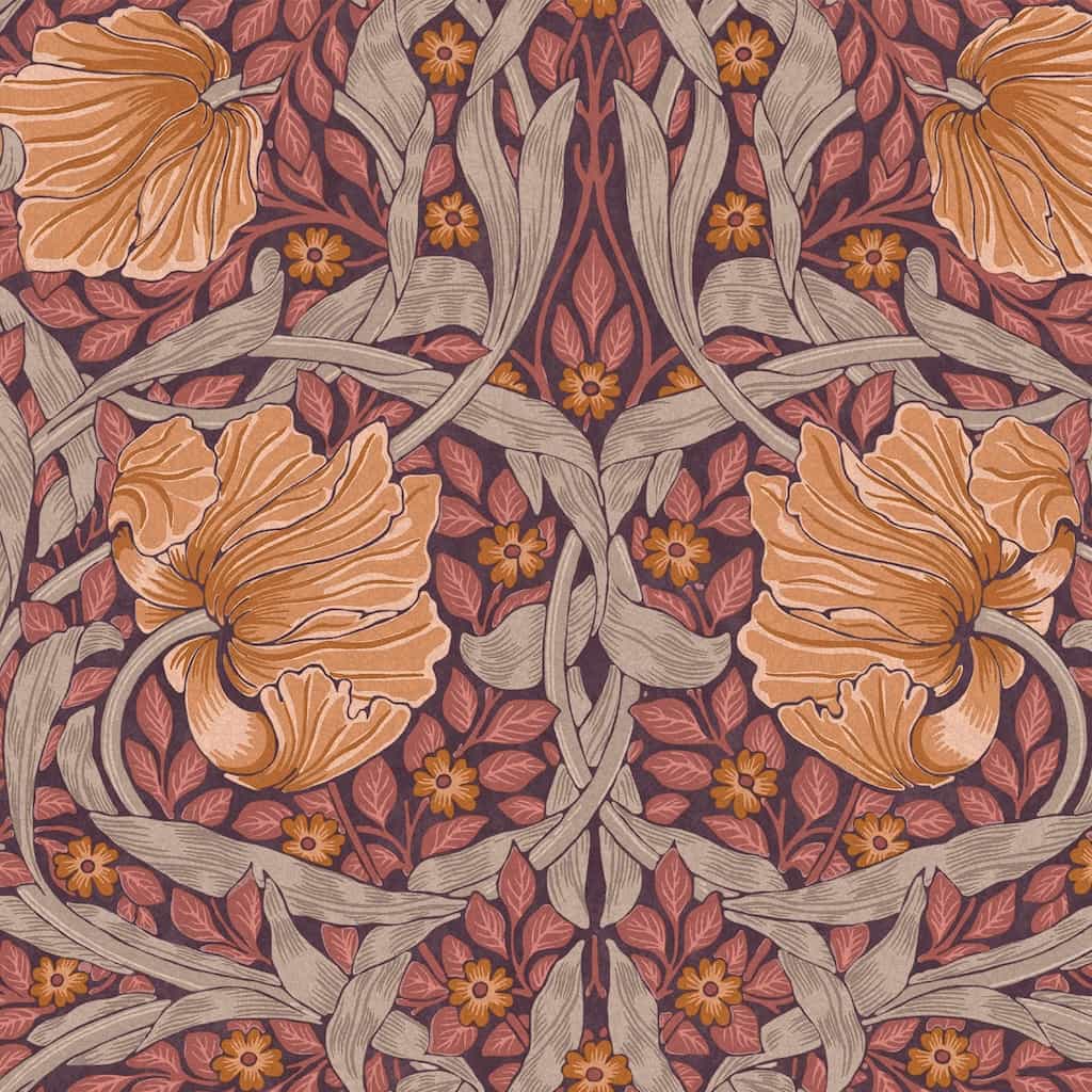 124239 - William Morris Wallpaper - William Morris At Home Pimpernel Plum Wallpaper - Decor Warehouse