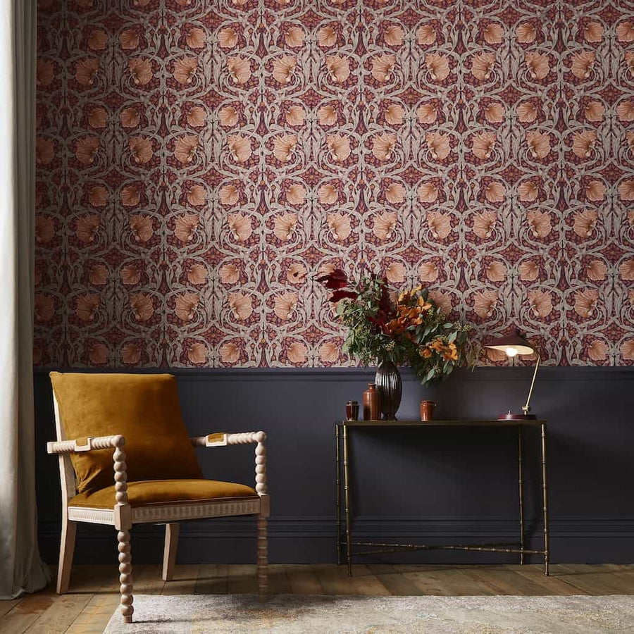 124239 - William Morris Wallpaper - William Morris At Home Pimpernel Plum Wallpaper - Decor Warehouse