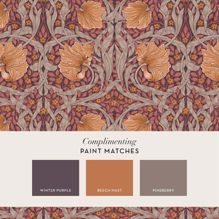 124239 - William Morris Wallpaper - William Morris At Home Pimpernel Plum Wallpaper - Decor Warehouse