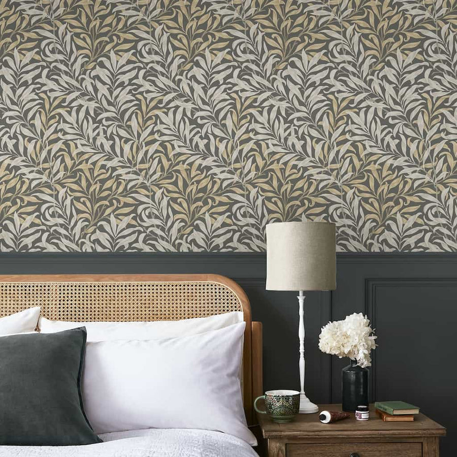 124244 - William Morris Wallpaper - William Morris At Home Willow Bough Charcoal Wallpaper - Decor Warehouse