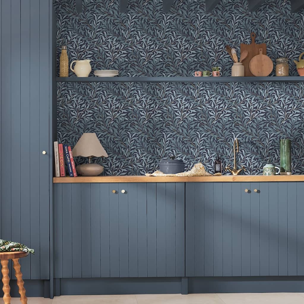 124246 - William Morris Wallpaper - William Morris At Home Willow Bough Deep Blues Wallpaper - Decor Warehouse