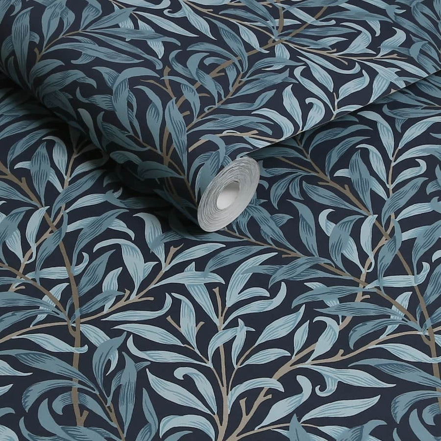 124246 - William Morris Wallpaper - William Morris At Home Willow Bough Deep Blues Wallpaper - Decor Warehouse