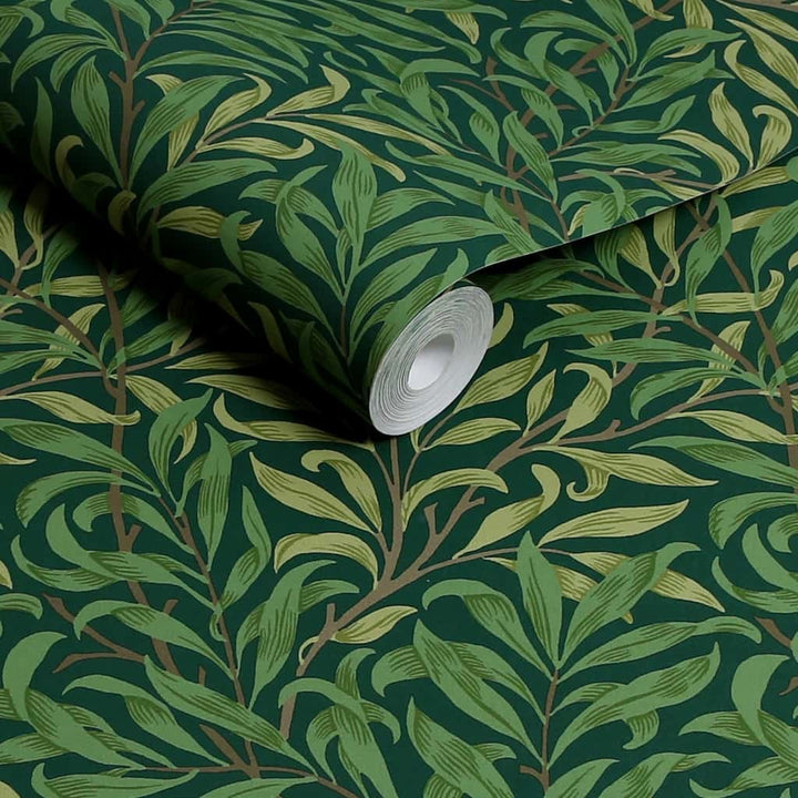 124247 - William Morris Wallpaper - William Morris At Home Willow Bough Green Wallpaper - Decor Warehouse