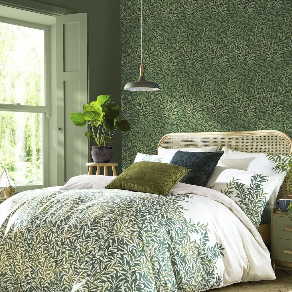 124247 - William Morris Wallpaper - William Morris At Home Willow Bough Green Wallpaper - Decor Warehouse