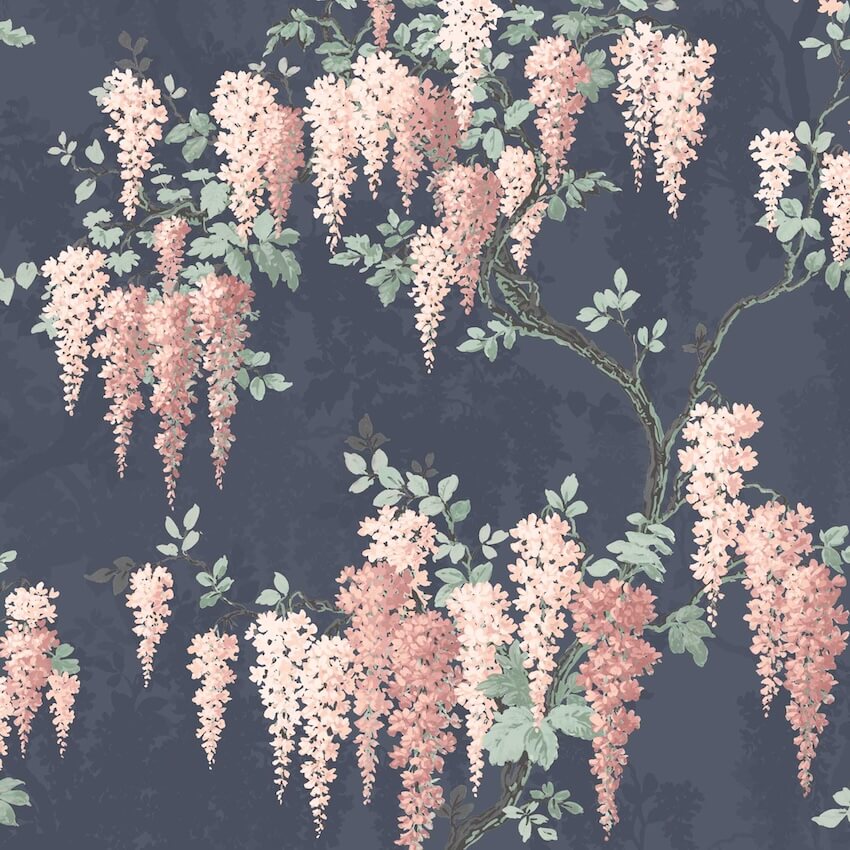 WM-223-1-Woodchip & Magnolia-Wisteria Midnight Mint Wallpaper-Decor Warehouse