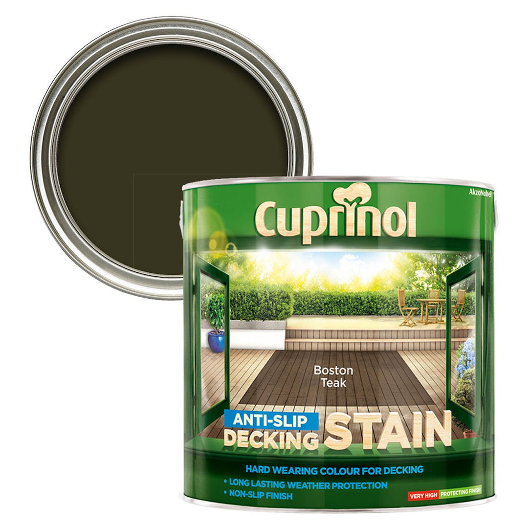 5092617-Johnstone's-Cuprinol Anti-Slip Decking Stain 2.5L - Boston Teak-Decor Warehouse