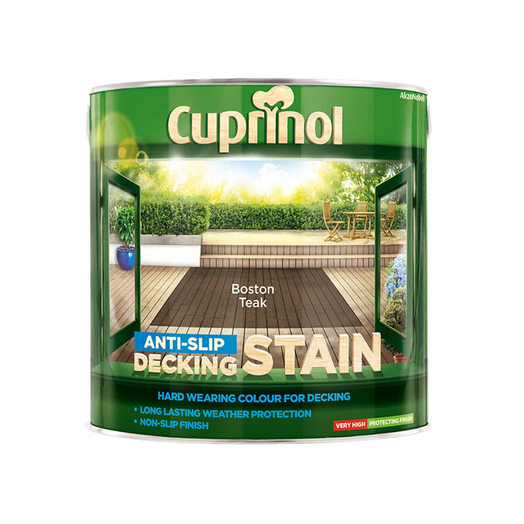 5092617-Johnstone's-Cuprinol Anti-Slip Decking Stain 2.5L - Boston Teak-Decor Warehouse