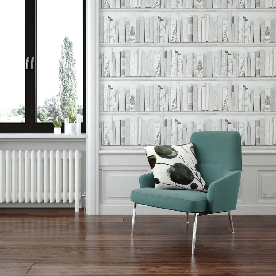 103837-Graham & Brown-Fresco - Botany Library White & Grey Wallpaper-Decor Warehouse