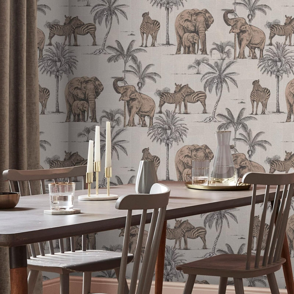 119156-Graham & Brown-Graham & Brown Kenya Rose Gold Wallpaper-Decor Warehouse