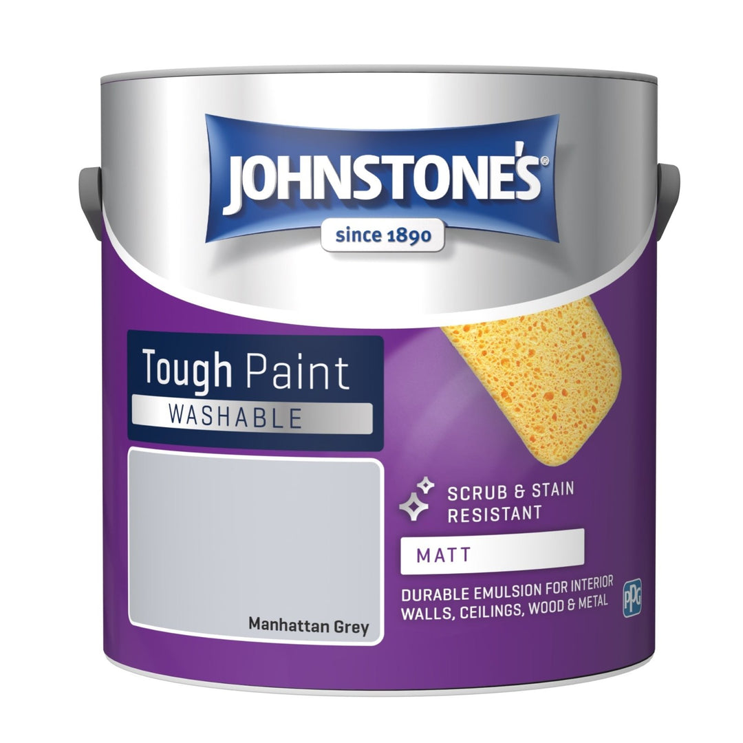 11204865-Johnstone's-Johnstone's Interior Washable Matt Paint - Manhattan Grey 2.5L-Decor Warehouse