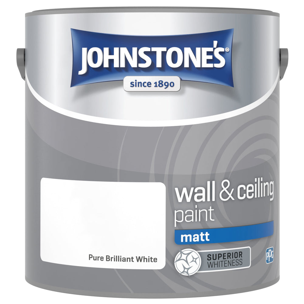 -Johnstone's-Johnstone's Wall and Ceiling Matt Paint - Pure Brilliant White - 2.5L-Decor Warehouse