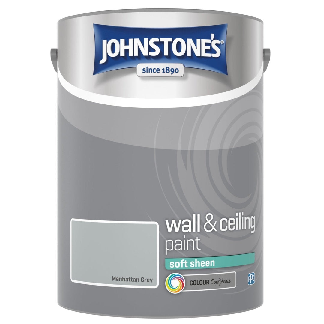 -Johnstone's-Johnstone's Wall and Ceiling Soft Sheen Paint - Manhattan Grey - 5L-Decor Warehouse