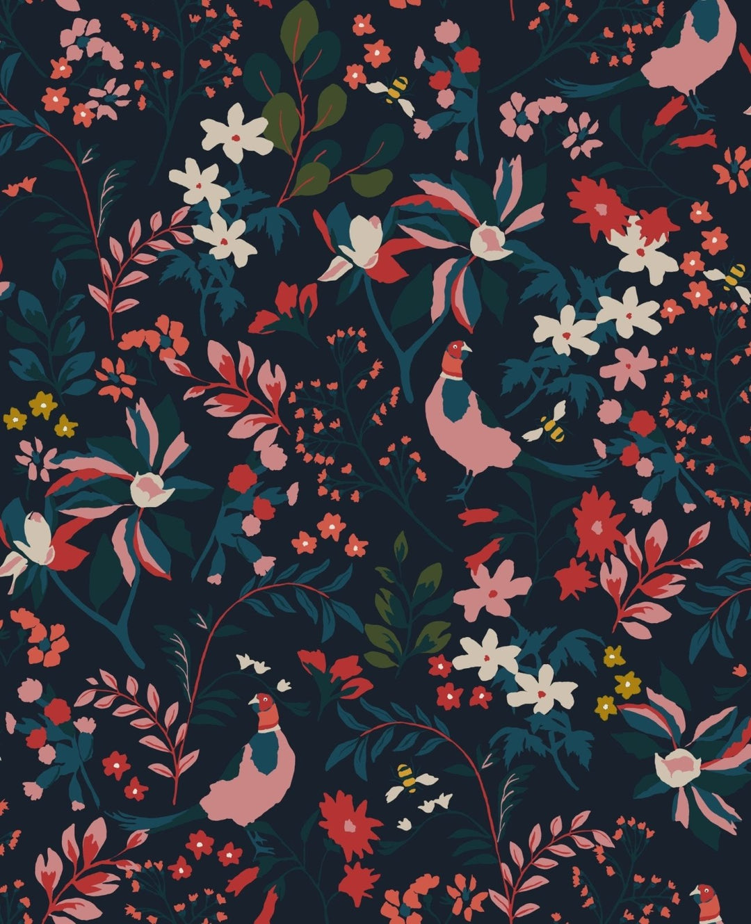 118568-Graham & Brown-Joules - Fields Edge Floral French Navy wallpaper-Decor Warehouse