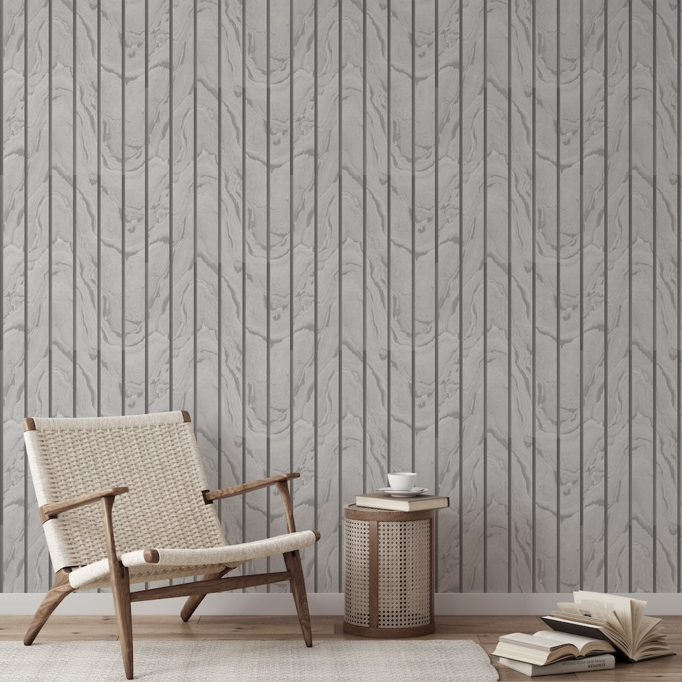 193502-Muriva-Muriva Silver Woodgrain Panel Wallpaper-Decor Warehouse